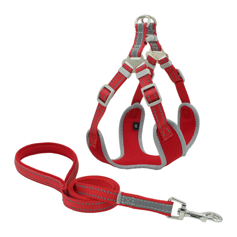 KFX-8535485 Reflective Breathable Mesh Dog Harness with Adjustable Chest Strap in Multiple Colors