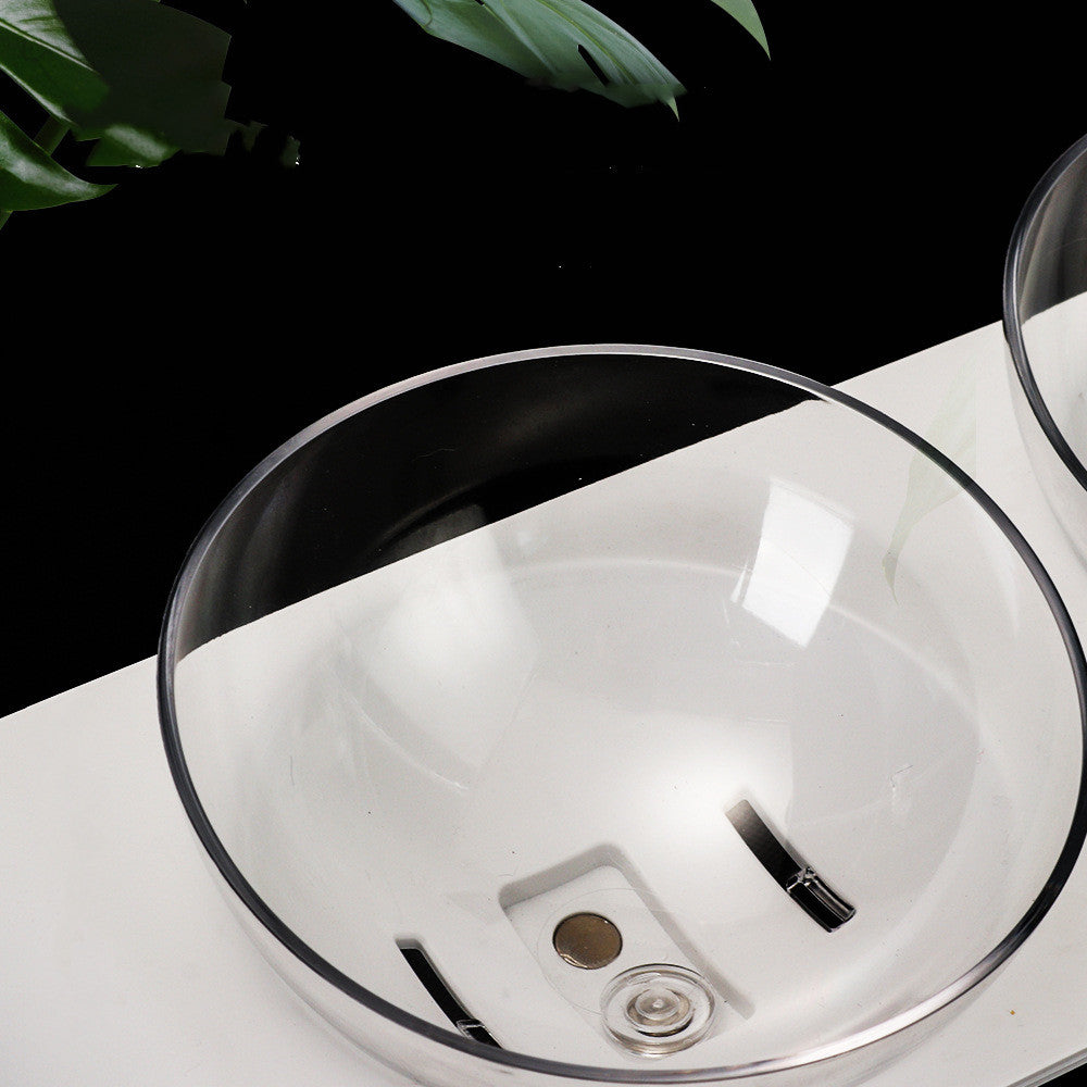 KFX-8536381 Double Pet Bowl for Dogs and Cats - ABS Material, White, Food & Water Design