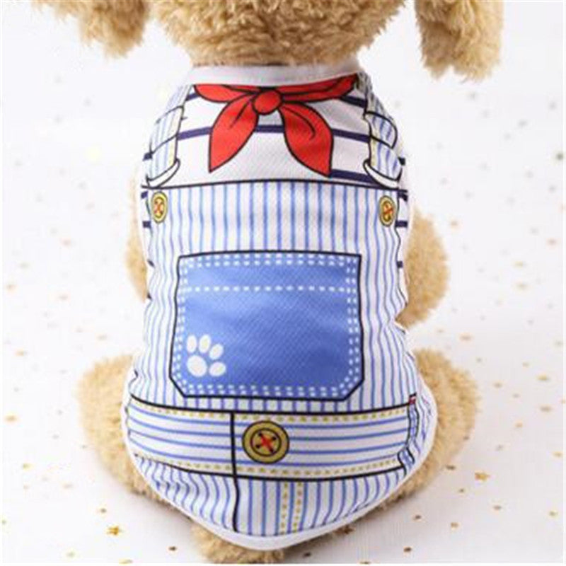 KFX-8536765 Cartoon Print Cotton Puppy T-Shirt for Spring, Summer, and Autumn