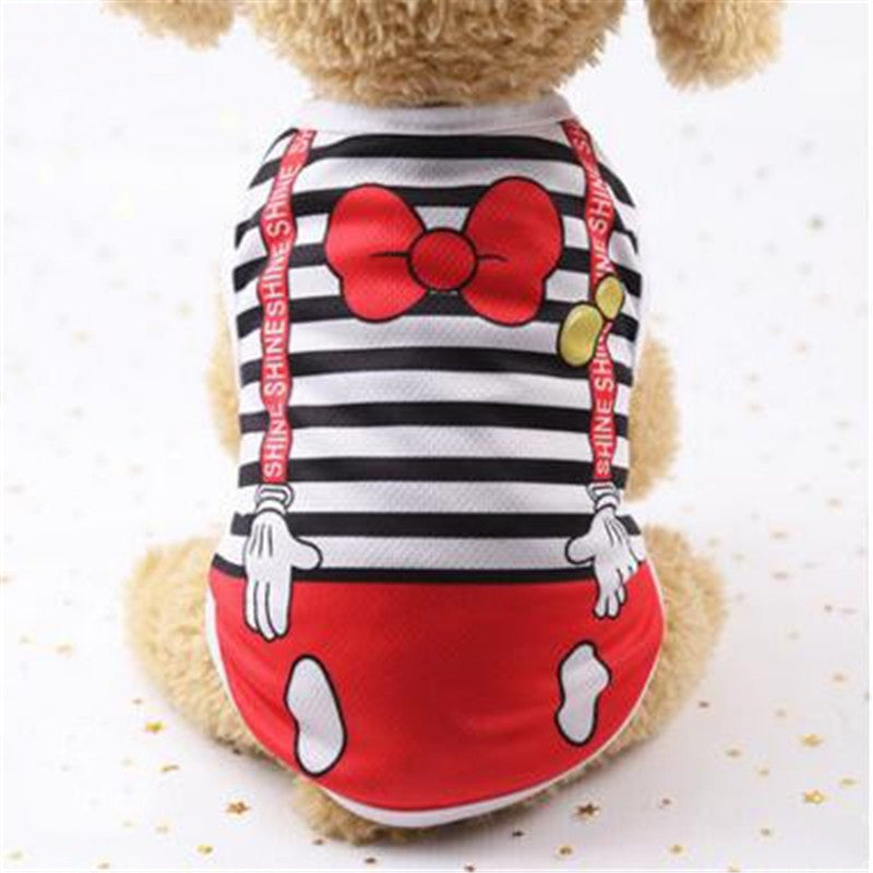 KFX-8536765 Cartoon Print Cotton Puppy T-Shirt for Spring, Summer, and Autumn