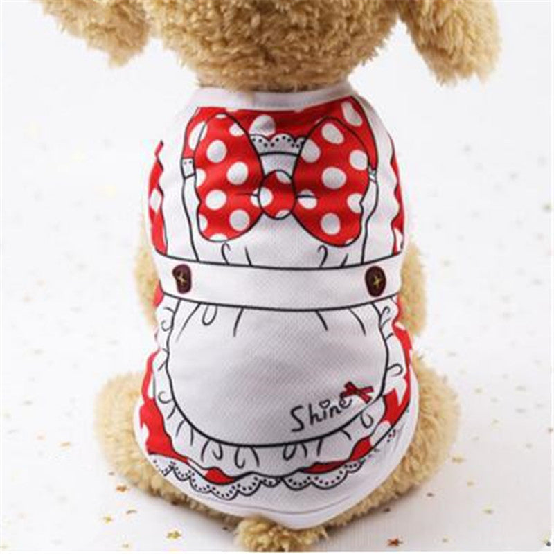 KFX-8536765 Cartoon Print Cotton Puppy T-Shirt for Spring, Summer, and Autumn