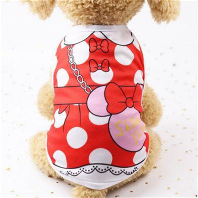 KFX-8536765 Cartoon Print Cotton Puppy T-Shirt for Spring, Summer, and Autumn