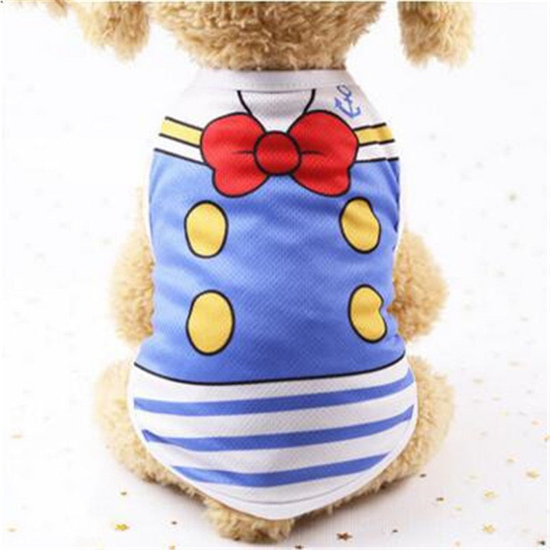 KFX-8536765 Cartoon Print Cotton Puppy T-Shirt for Spring, Summer, and Autumn