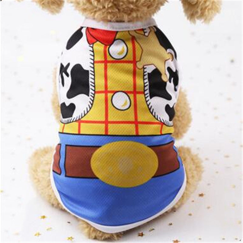 KFX-8536765 Cartoon Print Cotton Puppy T-Shirt for Spring, Summer, and Autumn