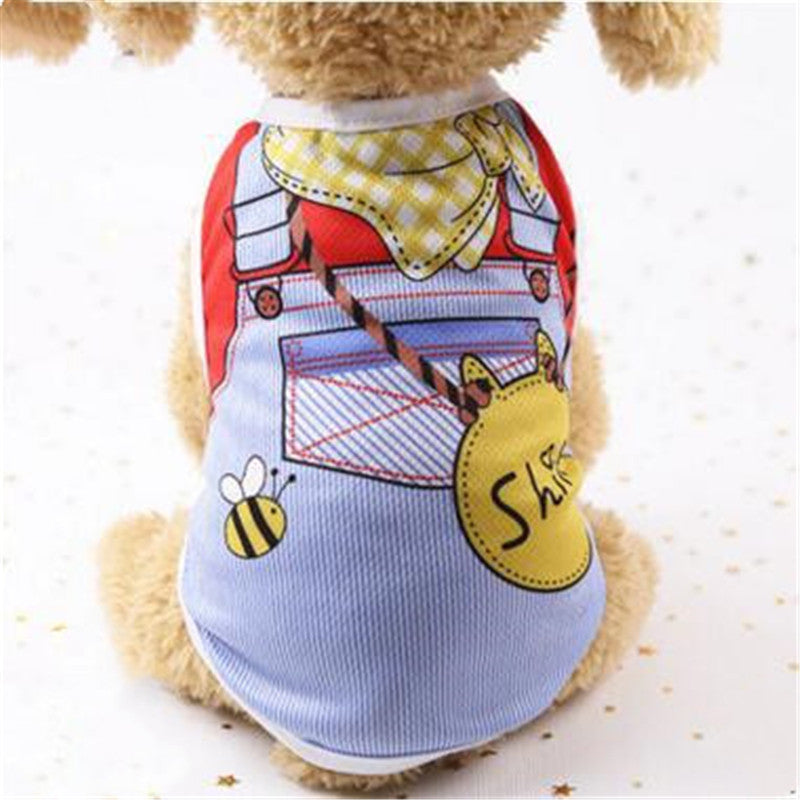KFX-8536765 Cartoon Print Cotton Puppy T-Shirt for Spring, Summer, and Autumn