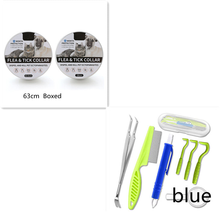 KFX-8538173 Insect-Repellent Silicone Pet Collar for Cats and Dogs - Grey, Orange, Blue, Black Options