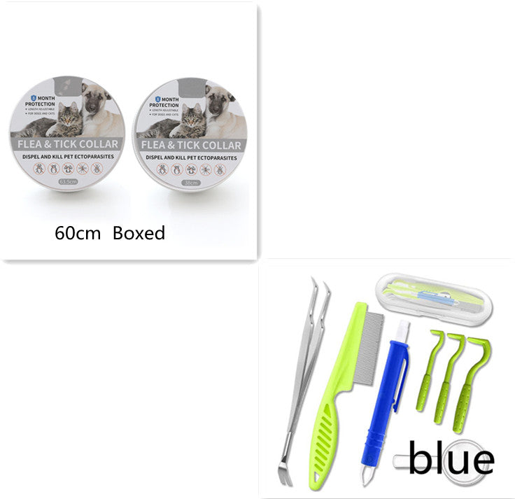 KFX-8538173 Insect-Repellent Silicone Pet Collar for Cats and Dogs - Grey, Orange, Blue, Black Options