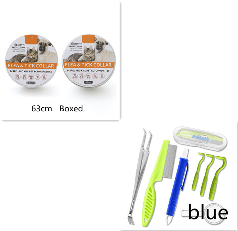 KFX-8538173 Insect-Repellent Silicone Pet Collar for Cats and Dogs - Grey, Orange, Blue, Black Options