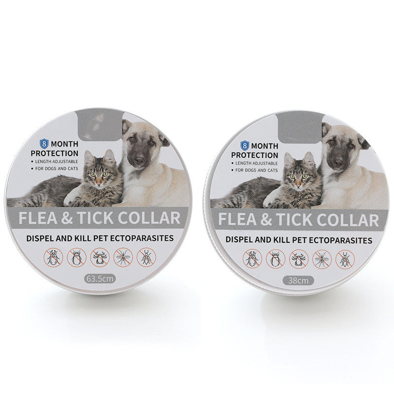 KFX-8538173 Insect-Repellent Silicone Pet Collar for Cats and Dogs - Grey, Orange, Blue, Black Options