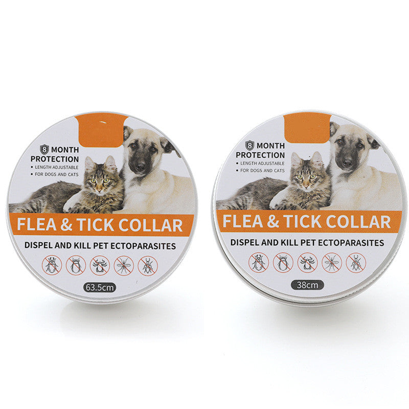 KFX-8538173 Insect-Repellent Silicone Pet Collar for Cats and Dogs - Grey, Orange, Blue, Black Options