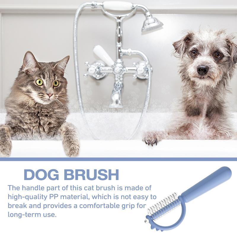 KFX-8539453 Self-Cleaning Cat Brush with Double-Sided Design for Shedding and Dematting – Cute Dinosaur Shape