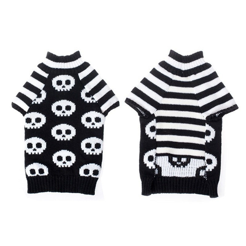 KFX-8539965 Skull Dog Halloween Sweater for Pets - Acrylic Material, Comfortable Fit, Multiple Sizes Available
