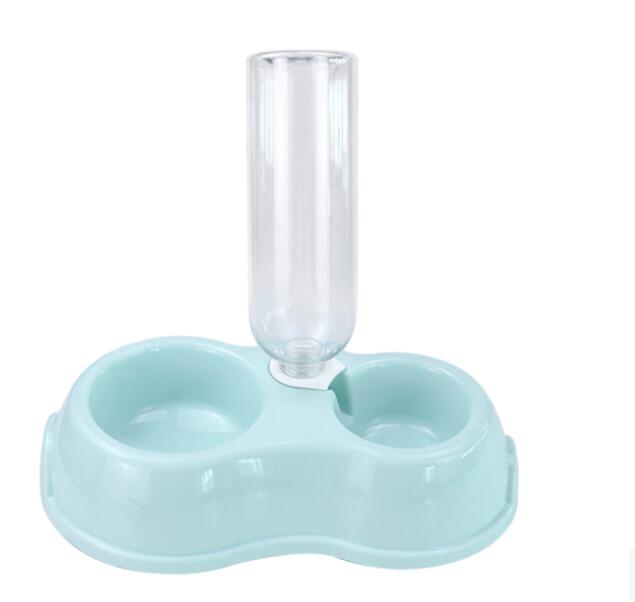 KFX-8542141 Double Bowl Automatic Cat Feeder and Waterer with 360-Degree Rotation and Tilt Design