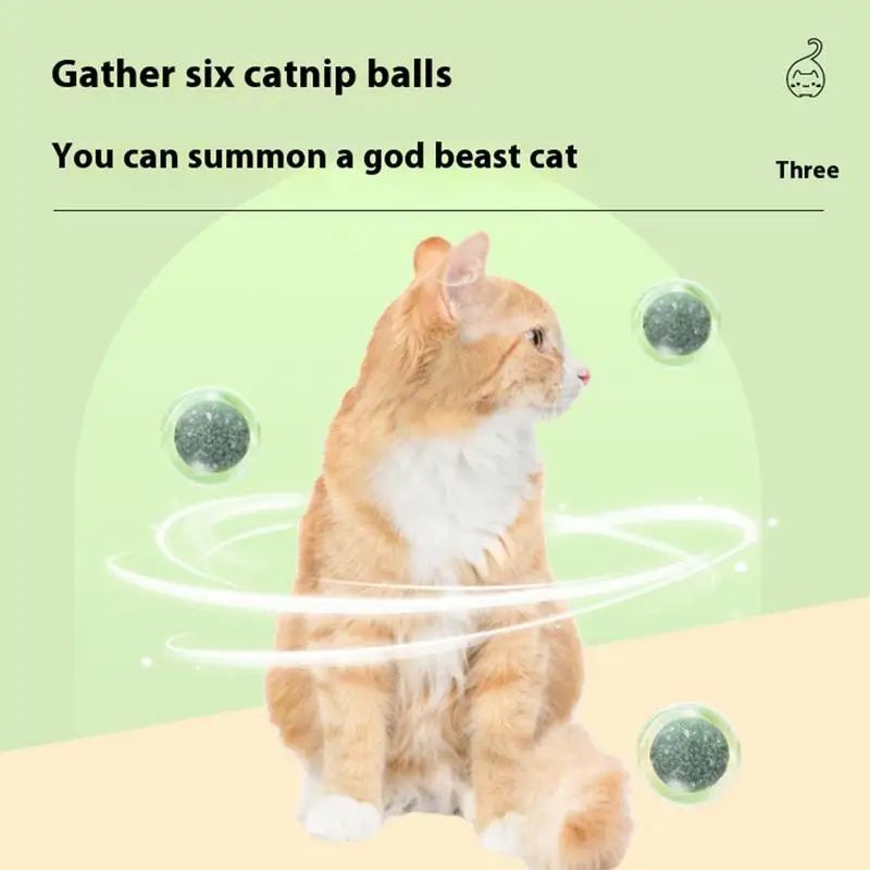 KFX-8542781 Interactive Catnip Balls for Wall Attachment | Edible Catnip Chew Toys for Indoor Play