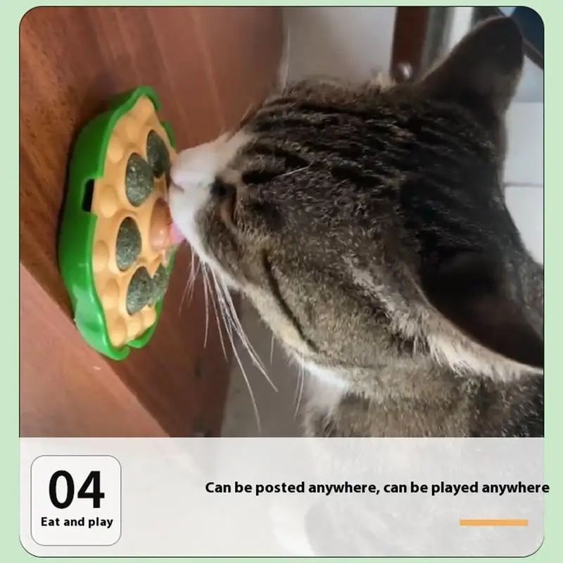 KFX-8542781 Interactive Catnip Balls for Wall Attachment | Edible Catnip Chew Toys for Indoor Play