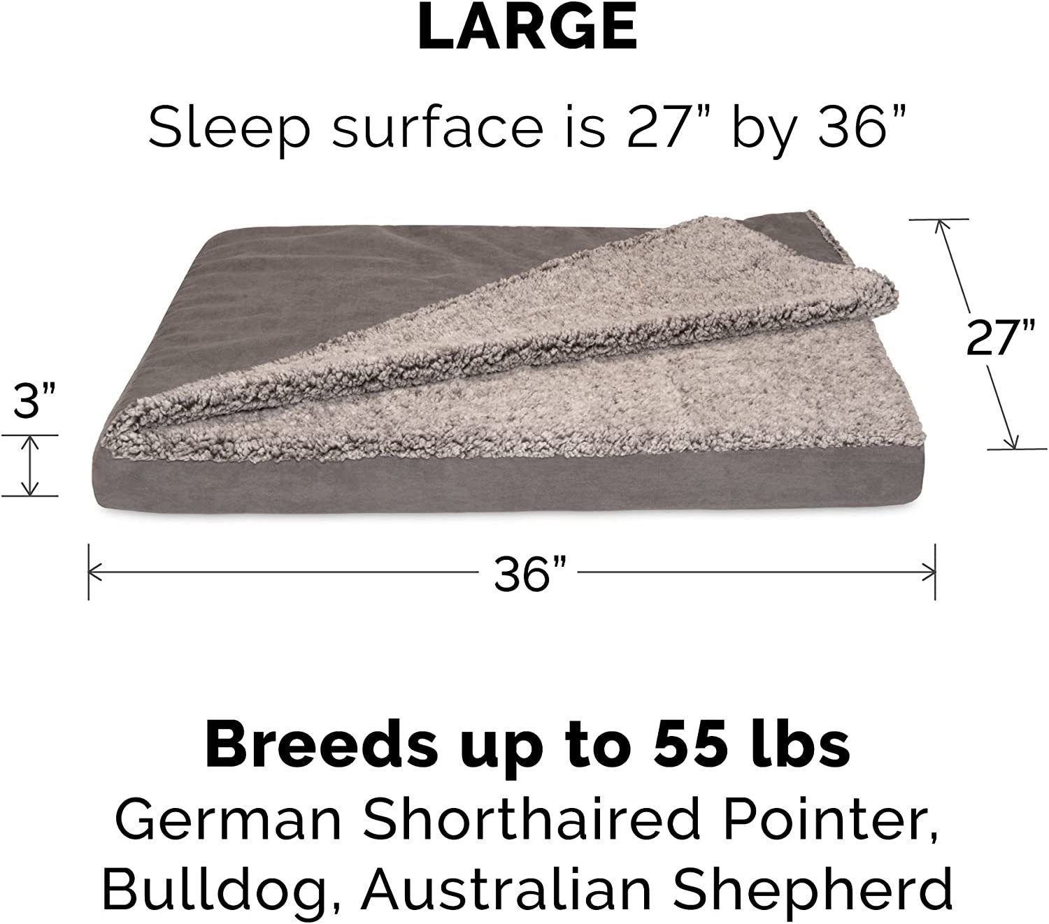 KFX-8543805 Removable Washable Dog Bed with Integrated Blanket Comforter, Multiple Sizes Available