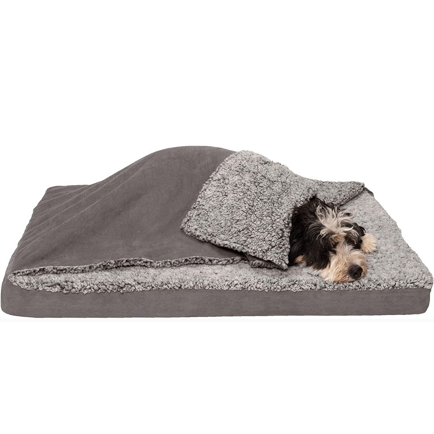KFX-8543805 Removable Washable Dog Bed with Integrated Blanket Comforter, Multiple Sizes Available