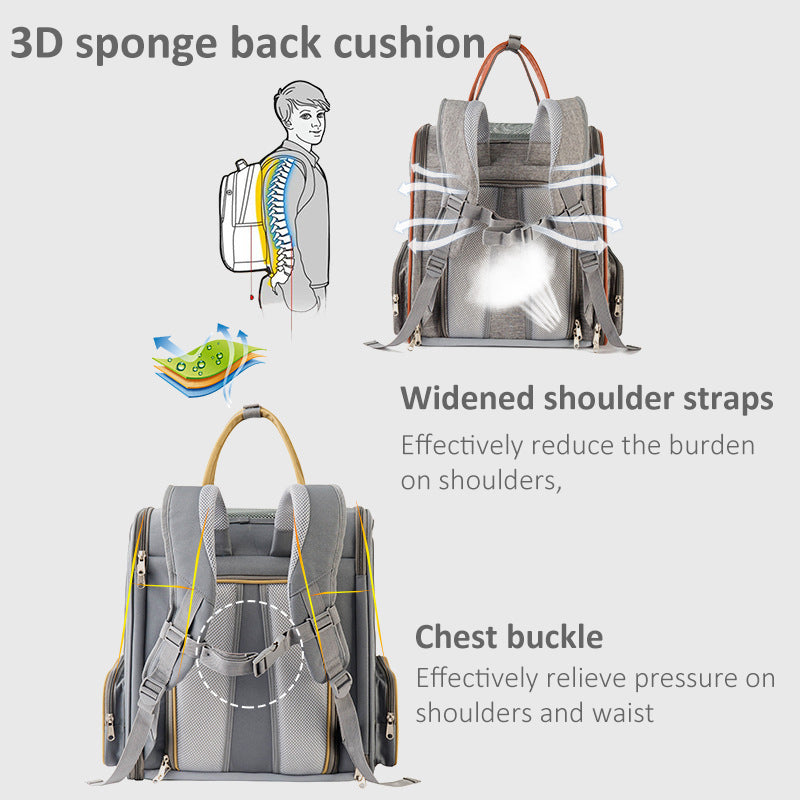 KFX-8544189 Expandable Large Capacity Pet Carrier Bag with Oxford Cloth and PU, Dark Gray and Light Gray, Fits Cats and Dogs Up to 15 lbs