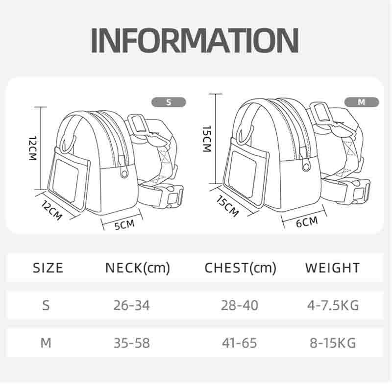 KFX-8545213 Large-Capacity Pet Snack Storage Backpack with Adjustable Harness for Dogs and Cats, Perfect for Travel and Hiking