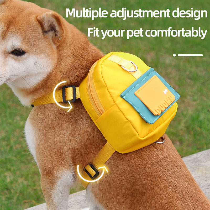 KFX-8545213 Large-Capacity Pet Snack Storage Backpack with Adjustable Harness for Dogs and Cats, Perfect for Travel and Hiking