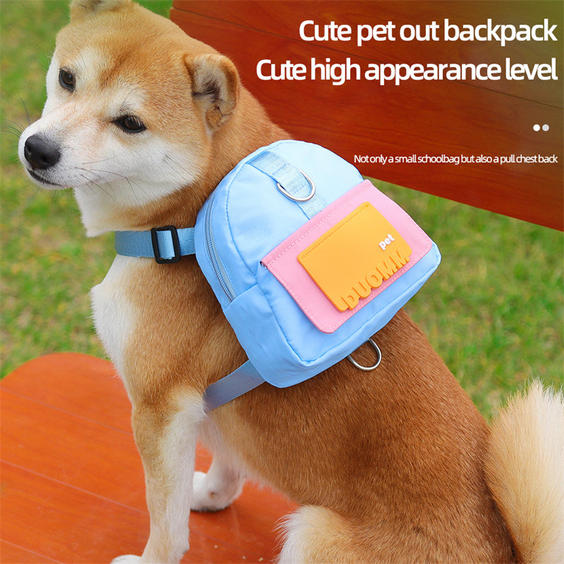KFX-8545213 Large-Capacity Pet Snack Storage Backpack with Adjustable Harness for Dogs and Cats, Perfect for Travel and Hiking