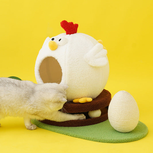 KFX-8545981 Summer Cooling Cat House with Turntable Toys and Climbing Frame - Cuckoo Chicken Land Design