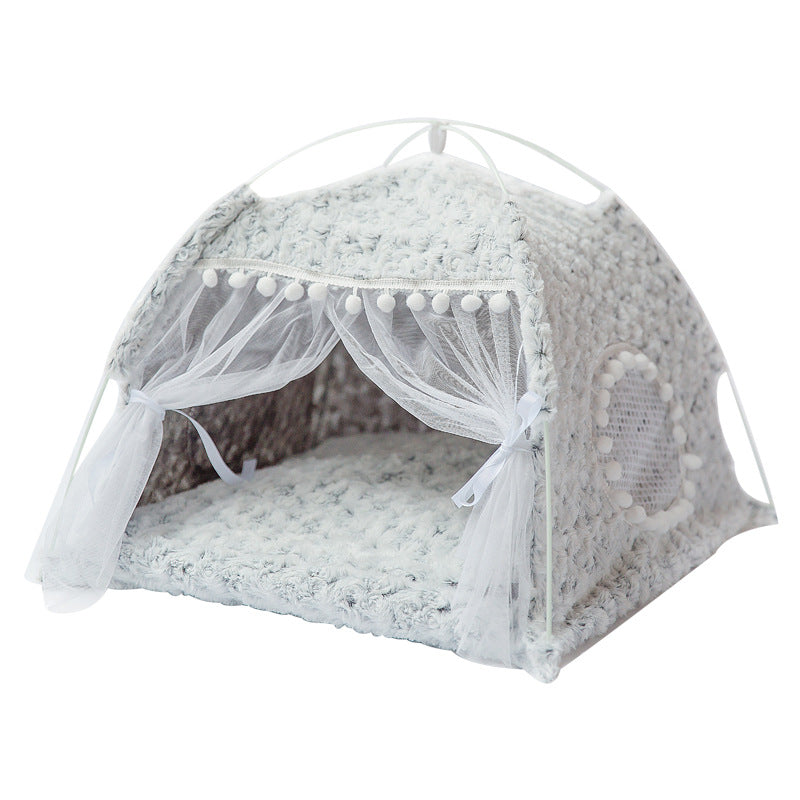 KFX-8546749 Breathable Semi-Enclosed Pet Bed for All Seasons