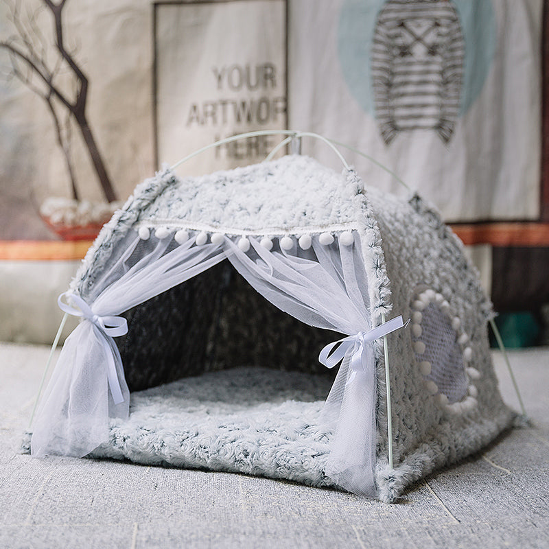 KFX-8546749 Breathable Semi-Enclosed Pet Bed for All Seasons