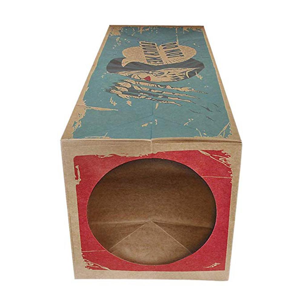 KFX-8547005 Kraft Paper Cat House Tunnel - Cozy Hideaway for Cats, Free Size 61x22x22cm