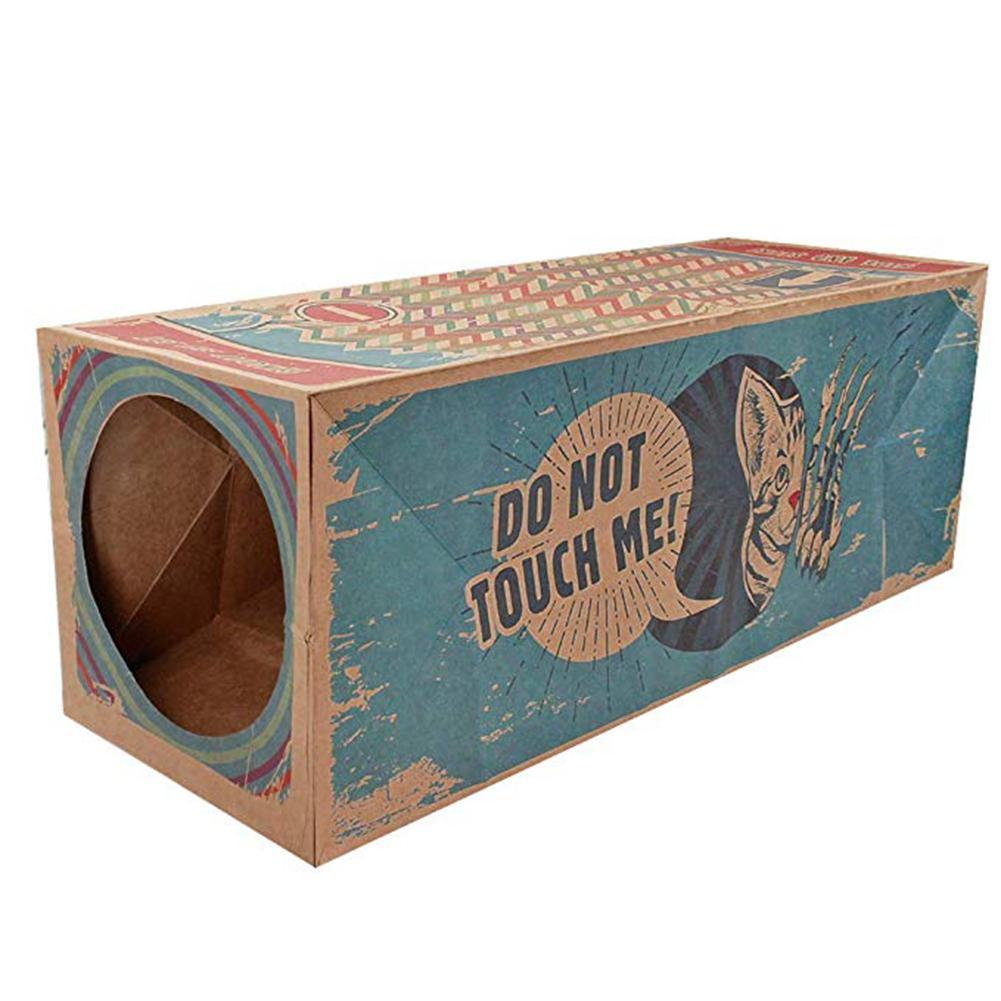 KFX-8547005 Kraft Paper Cat House Tunnel - Cozy Hideaway for Cats, Free Size 61x22x22cm