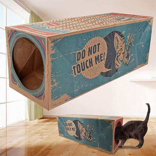 KFX-8547005 Kraft Paper Cat House Tunnel - Cozy Hideaway for Cats, Free Size 61x22x22cm
