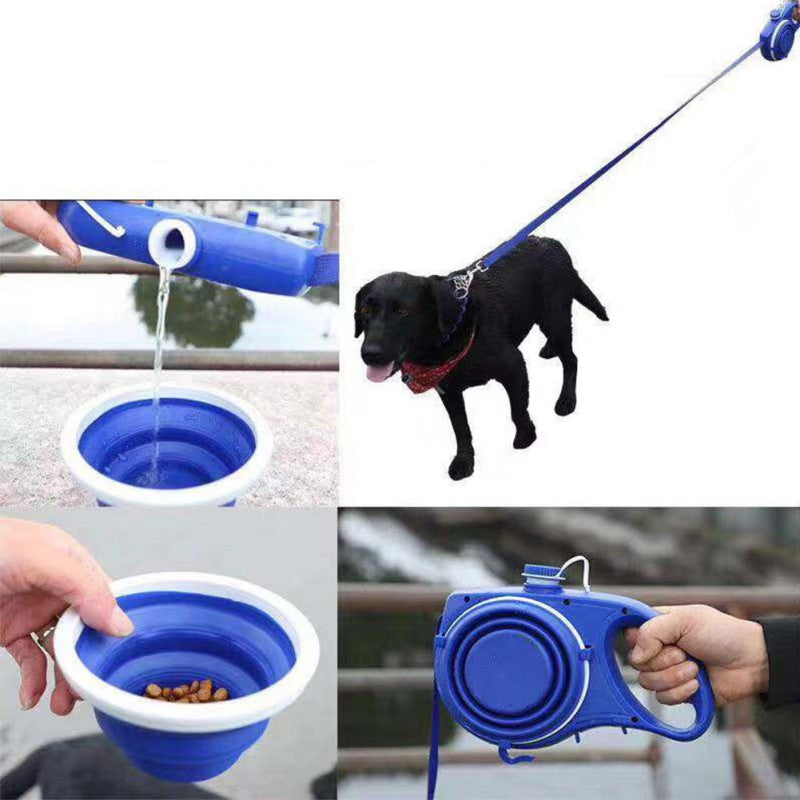 KFX-8547517 Portable Automatic Telescopic Traction Rope with Built-in Water Bottle for Outdoor Use