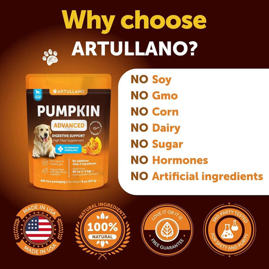 KFX-8547773 Pumpkin Powder for Dogs - Digestive Support Supplement for Healthy Gut, Firm Stool, & Skin - 8 oz
