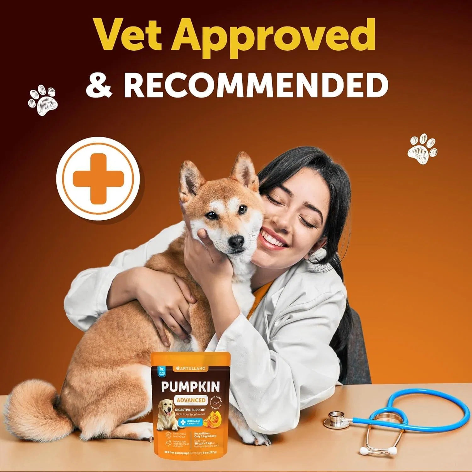 KFX-8547773 Pumpkin Powder for Dogs - Digestive Support Supplement for Healthy Gut, Firm Stool, & Skin - 8 oz