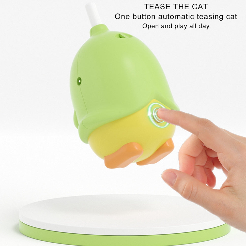 KFX-8548541 Interactive Rotating Cat Toy - Little Devil Tail Rubber Ball, Green, ABS Material, 34cm Long Tail