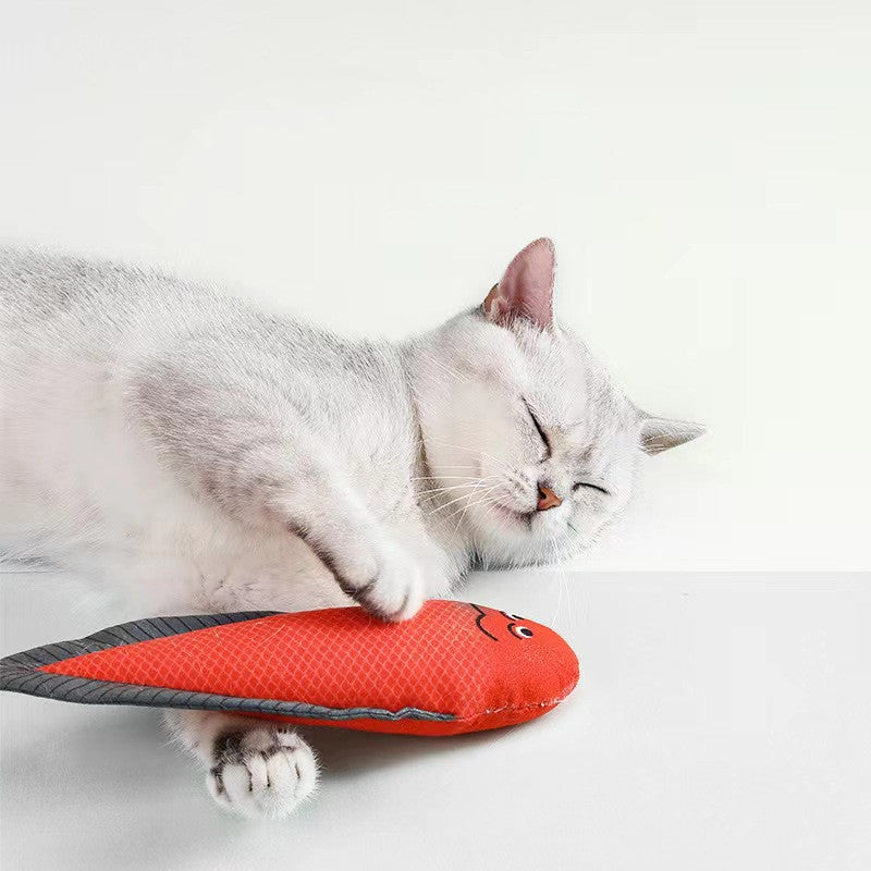 KFX-8549181 Cat Toy Ringing Paper Fish Plush Pillow with Catnip - Various Colors Available