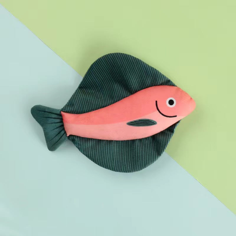 KFX-8549181 Cat Toy Ringing Paper Fish Plush Pillow with Catnip - Various Colors Available