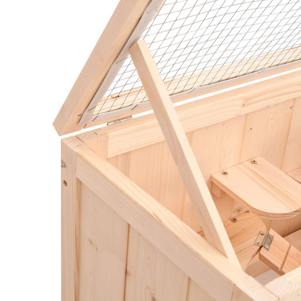 KFX-8549309 Wooden Hamster Cage with Accessories, Solid Fir Wood, 60x30x35 cm, Suitable for Small Pets