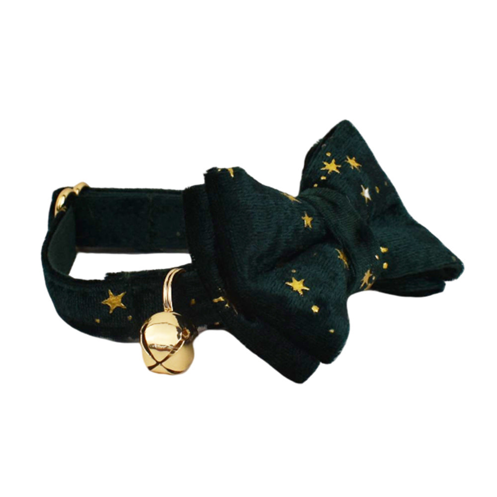 KFX-8550333 Charming Adjustable Cat Collar with Bow and Bell in Various Colors and Patterns