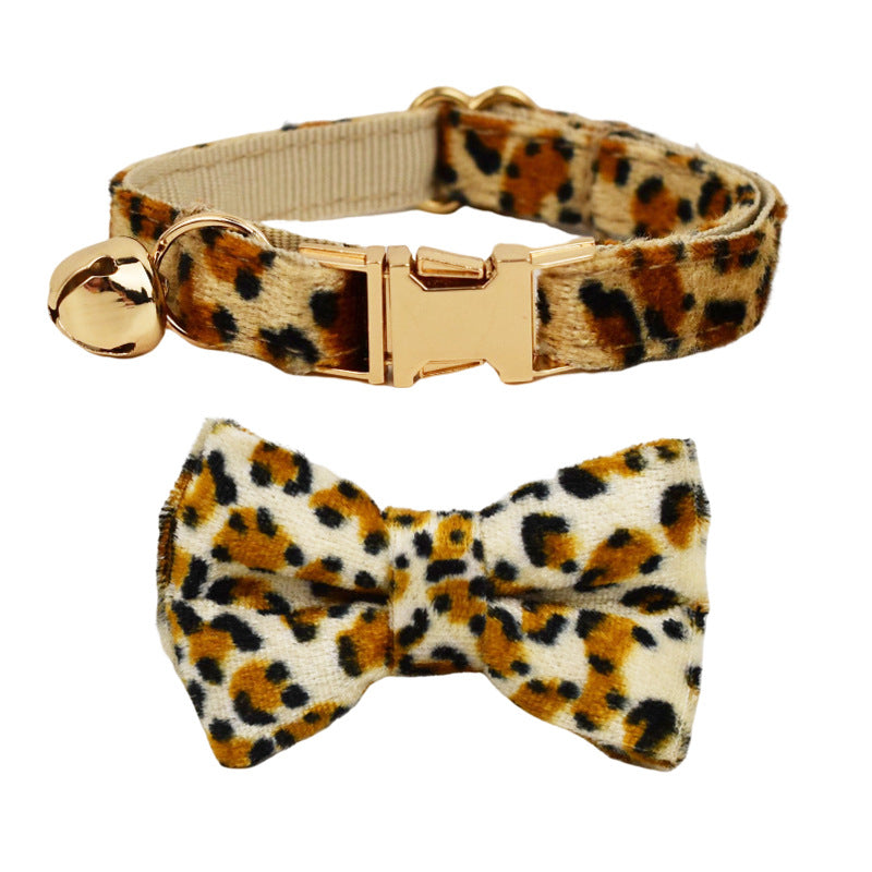 KFX-8550333 Charming Adjustable Cat Collar with Bow and Bell in Various Colors and Patterns