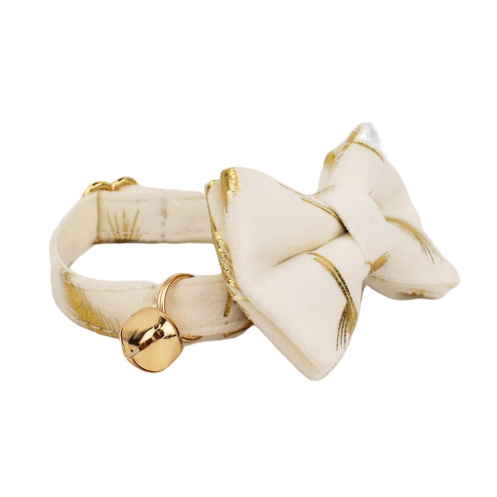 KFX-8550333 Charming Adjustable Cat Collar with Bow and Bell in Various Colors and Patterns