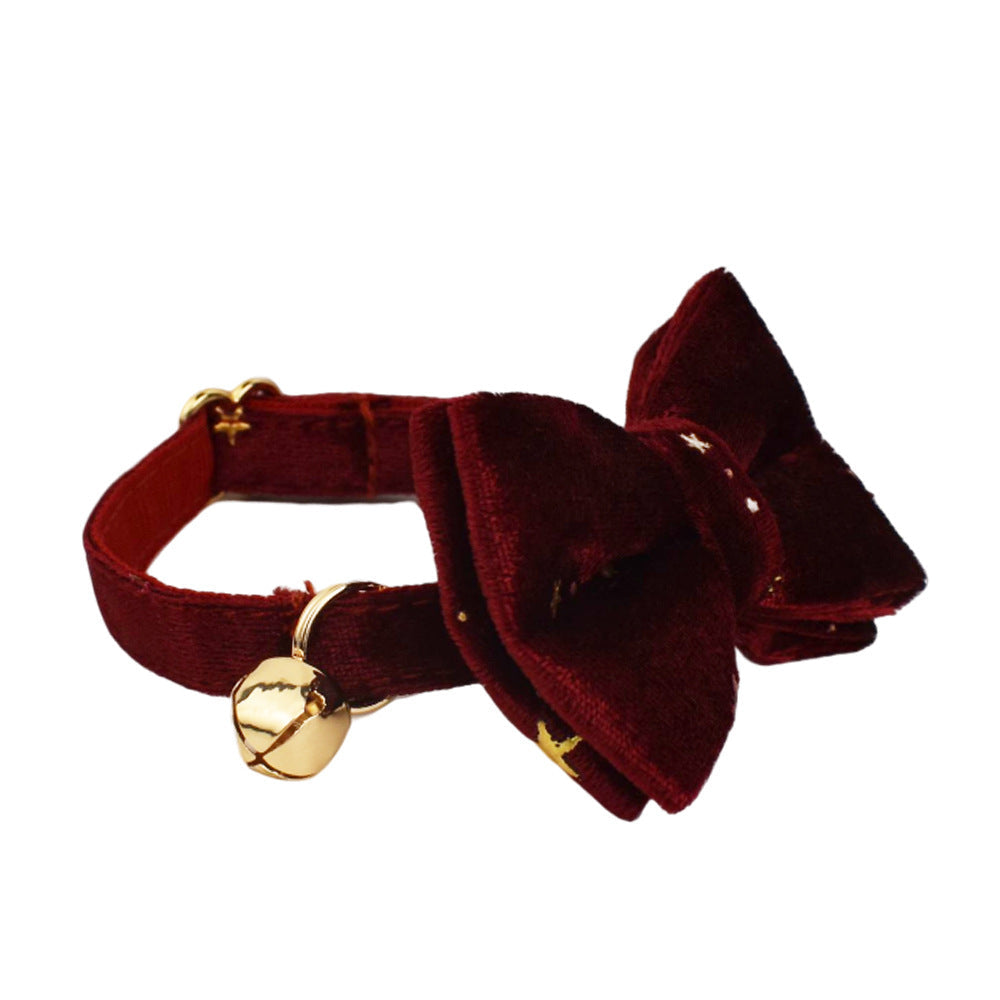KFX-8550333 Charming Adjustable Cat Collar with Bow and Bell in Various Colors and Patterns