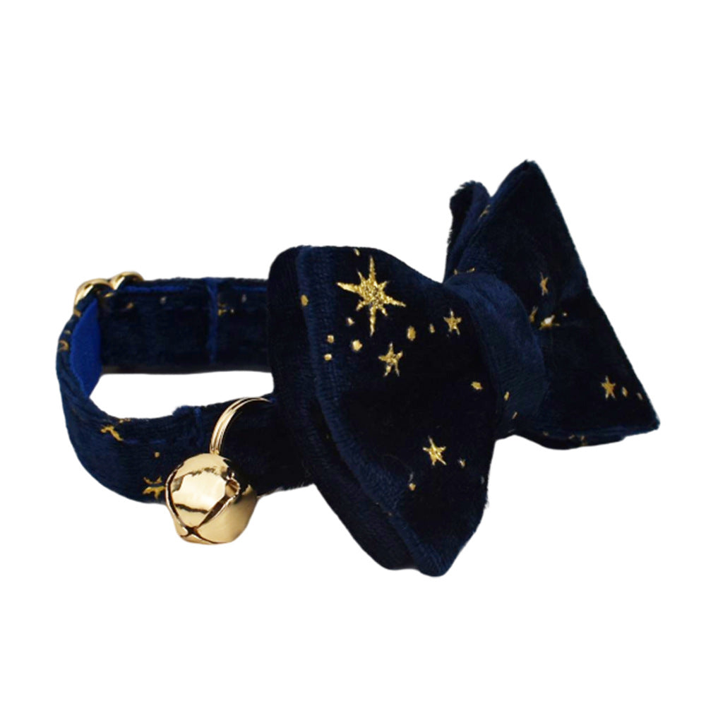 KFX-8550333 Charming Adjustable Cat Collar with Bow and Bell in Various Colors and Patterns