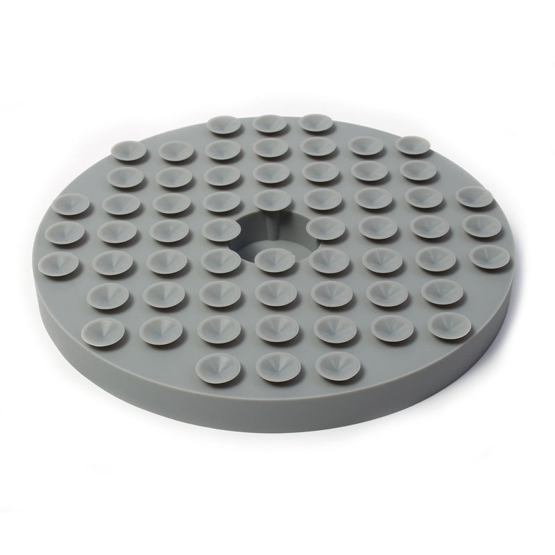 KFX-8551485 Silicone Pet Licking Mat in Round Design - Available in Gray, Blue, and Red