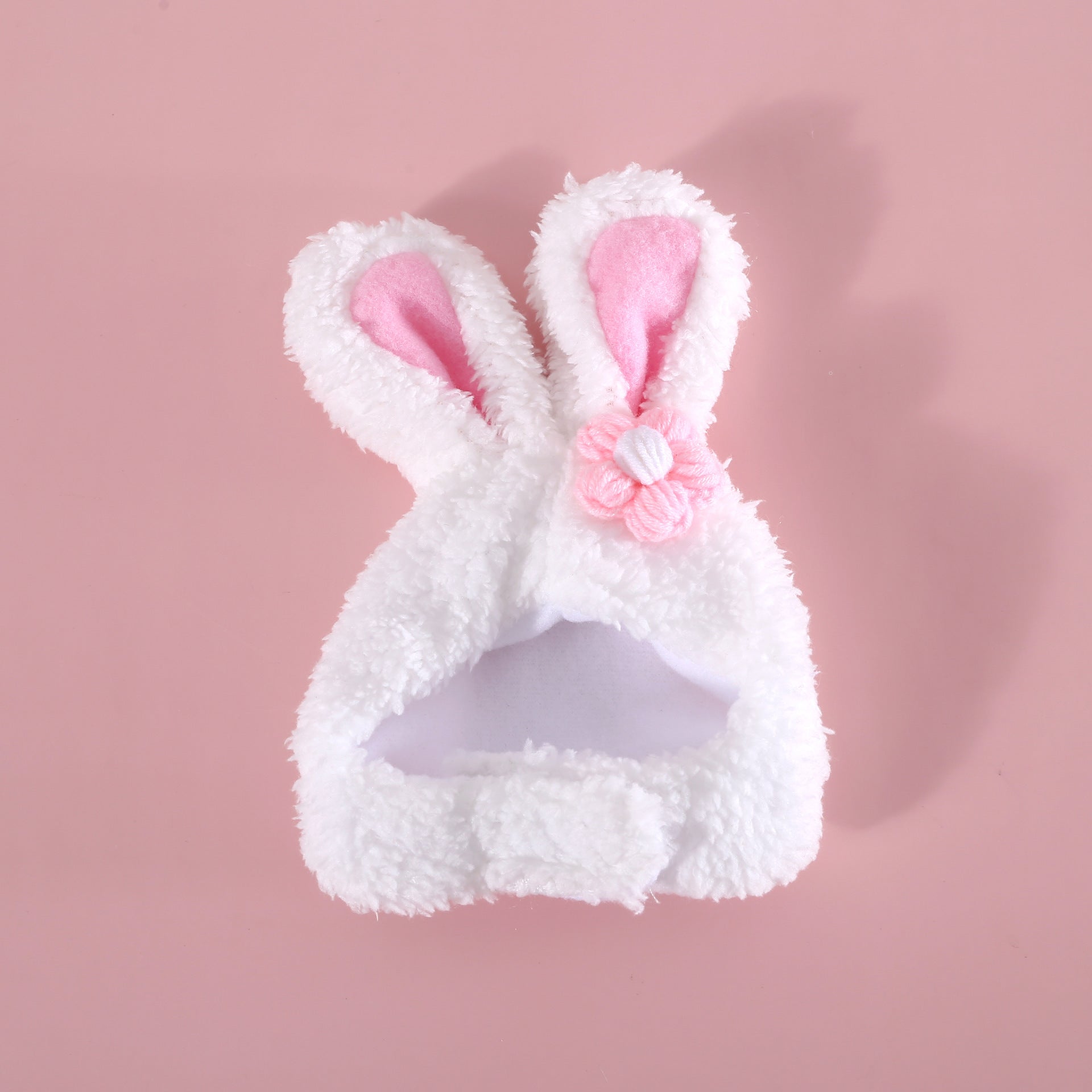 KFX-8552509 Plush Cartoon Hat with Rabbit and Carrot Ears for Cats and Dogs, Soft Polar Fleece Pet Accessory