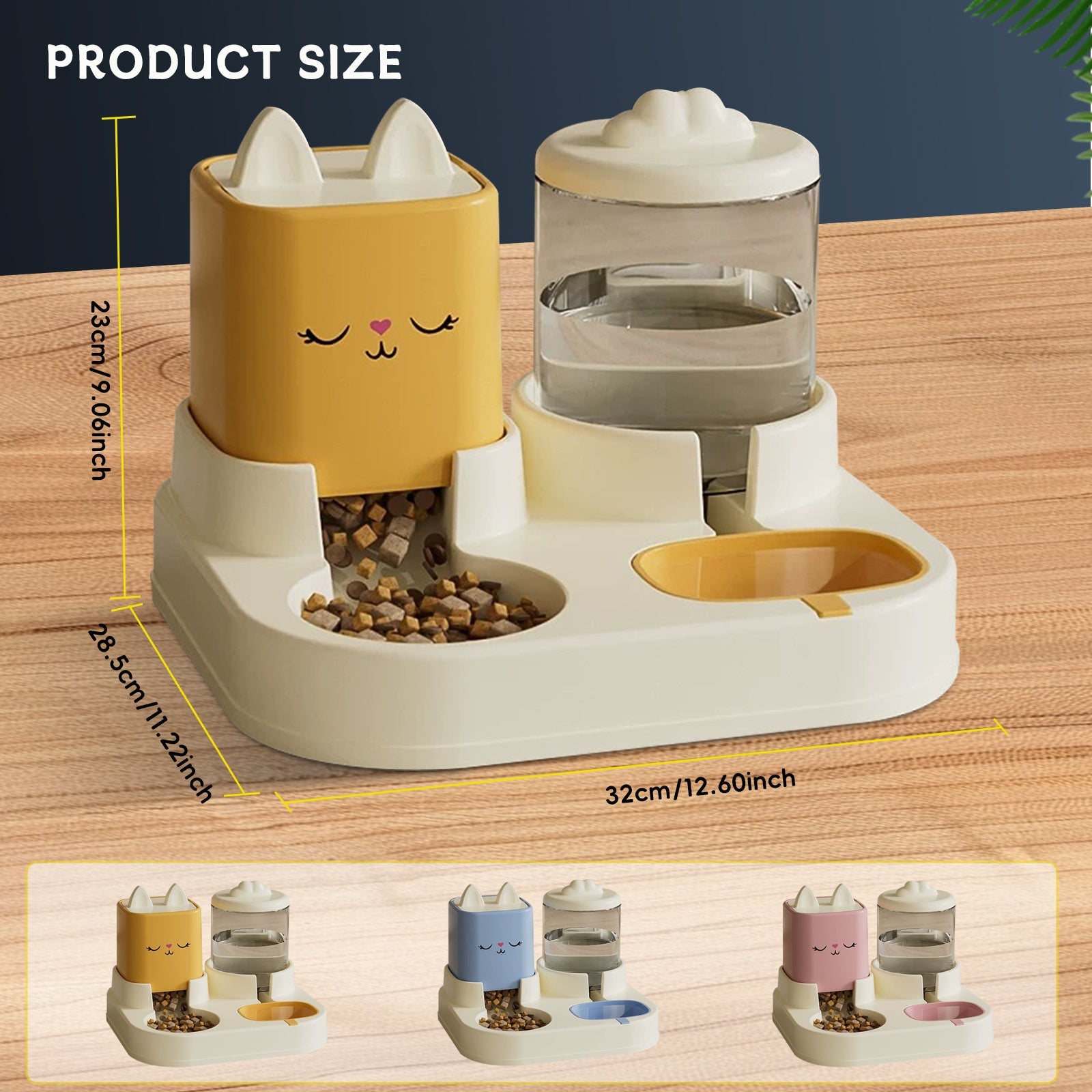 KFX-8553533 Pet Feeding and Drinking Device with Dry and Wet Separation and Automatic Water Addition for Cats and Dogs