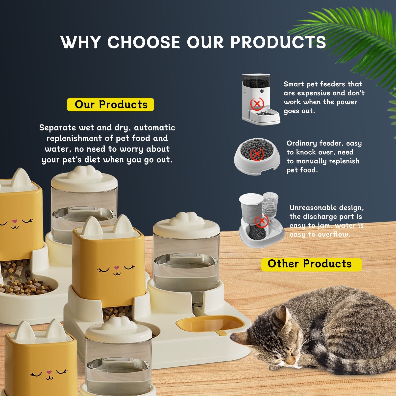 KFX-8553533 Pet Feeding and Drinking Device with Dry and Wet Separation and Automatic Water Addition for Cats and Dogs