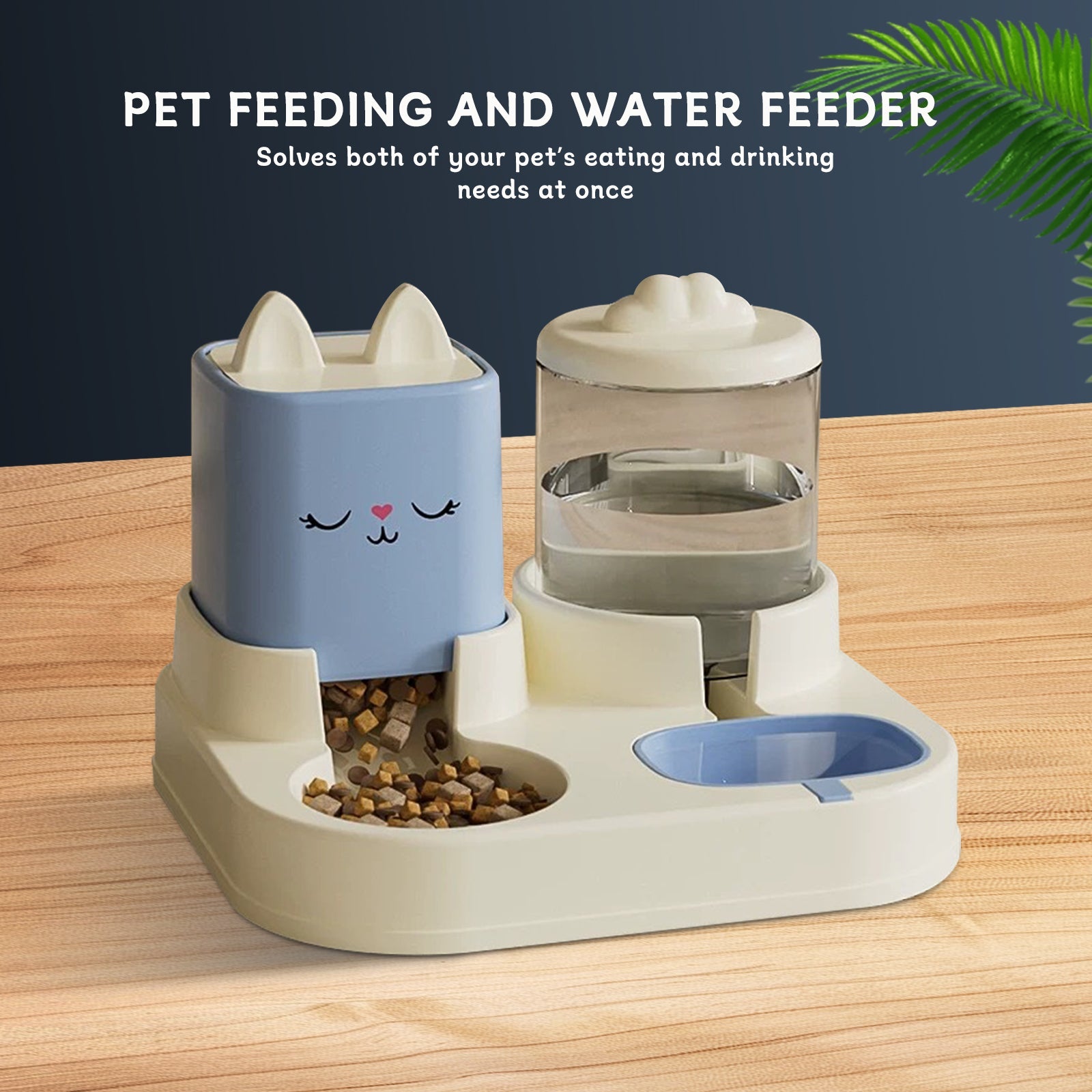 KFX-8553533 Pet Feeding and Drinking Device with Dry and Wet Separation and Automatic Water Addition for Cats and Dogs