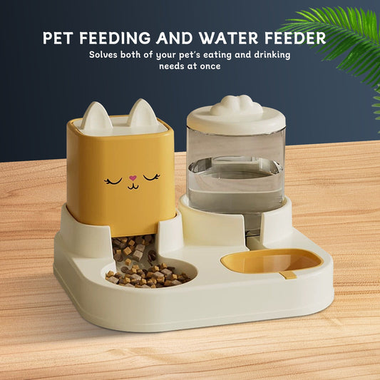 KFX-8553533 Pet Feeding and Drinking Device with Dry and Wet Separation and Automatic Water Addition for Cats and Dogs