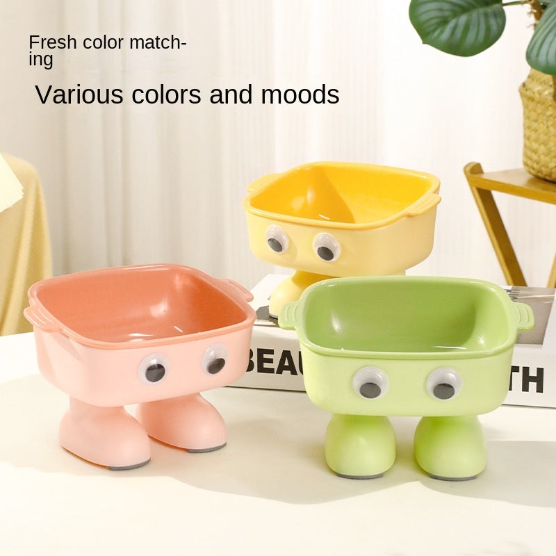 KFX-8554941 Elevated Robot-Shaped Cat Bowl with Detachable Inner Dish and Anti-Slip Base for Cats and Small Dogs